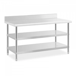 Arbejdsbord med hylder - 150 x 70 x 16.5 cm - 226 kg - 2 hylder - Royal Catering ROYAL CATERING 10012668 RCAT-150/70-SPS3SH