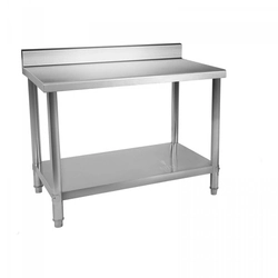 Arbetsbord i rostfritt stål - kant - 150 x 60 cm ROYAL CATERING 10011098 RCAT-150/60-N