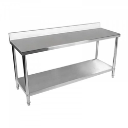 Arbetsbord - rostfritt stål - 200 x 60 cm - 195 kg - ROYAL CATERING fälg 10011399 RCWT-200X60SB