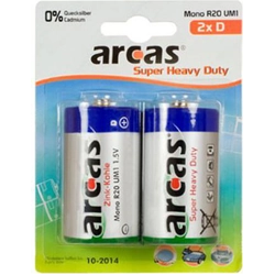 Arcas Battery Super Heavy Duty D / R20 2 kpl.