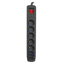 Armac power strip R8 surge protection 8 sockets 1.5 m black (R8/CZ/15)