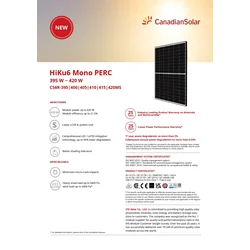 Armação Preta Monofacial Canadian Solar HiKu6 CS6R-MS 405Wp