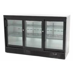 Armário frigorífico para bar | refrigerador de bancada RQ-330SCM | 3-drzwiowa | portas de correr | 341l