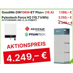 Aseta GoodWe GW10KN-ET Plus+ (16A) ja Pylontech Force H2 (10,7 kWh) (1x FC0500M0-40S v1, 3x FH9637)