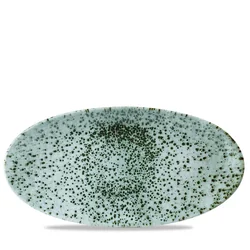 Assiette ovale Vert Minéral, dimensions : 299x150 mm