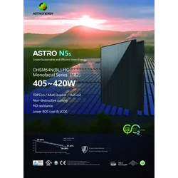 Astronerģijas fotoelektriskais modulis 420 vati / VISS MELNS /N-TIPA