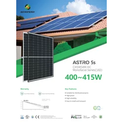 Astronergy Modul fotovoltaického panelu Astro 5s 410W 410Wp CHSM54M-HC Stříbrný monorám s polovičním řezem 410 W Wp
