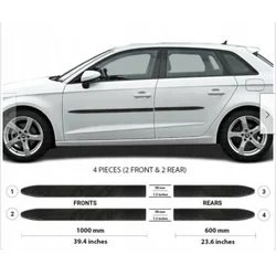 Audi A3 2014+ SVARTa sidodörrlister