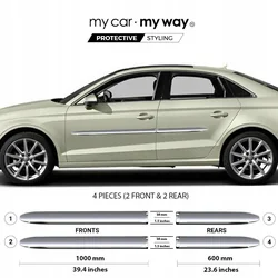 Audi A3 Sedan 8VS, 8VM CHROOM Strips beschermende deuren