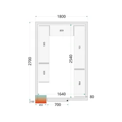 Aukstās telpas paneļi 80 mm CR 180x270x220