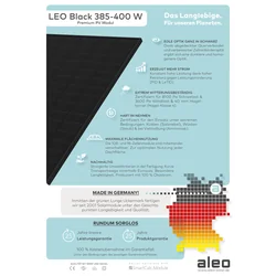 Aurinkosähkömoduuli aleo LEO Musta 400W - Valmistettu Saksassa