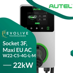 Autel Maxichaddare AC Wallbox Socket laddstation med LED-skärm 3F, Maxi EU AC W22-C5-4G-L-M, 22kW