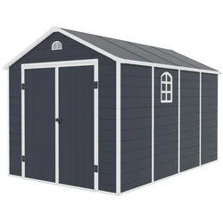 AVE I tool house, 239 x 368 x 242 cm, dark gray