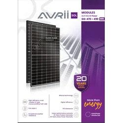 AVS-N-POW-0003 Moduł fotowoltaiczny 480 W Avrii SOL N-Power GG-480 WB