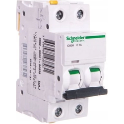 Автоматичний вимикач Schneider Electric 2P C 1A 10kA AC iC60H-C1-2 (A9F07201)