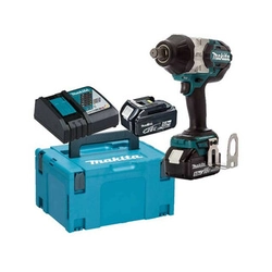 Avvitatore a percussione a batteria Makita DTW1001RTJ 18 V | 1050 Nm | 3/4 pollici | Senza spazzole in carbonio | Batteria 2 x 5 Ah + caricabatteria | nel MakPac