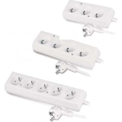 AWTools white home extension cord 5 sockets 5,0m with grounding (AW24632)