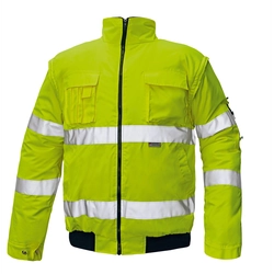 WORM Hi-Vis jacket 2in1 CLOVELLY Size: XS, Color: fluorescent yellow