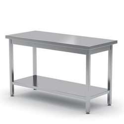 Central steel worktop for the kitchen with a shelf 160x60cm - Hendi 811542