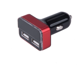 USB car charger, 12 / 24V, 2xUSB, meter, 3.4A, 17W EXTOL-LIGHT