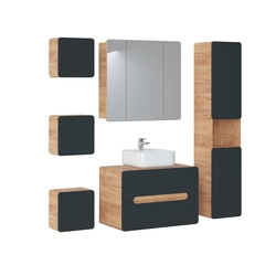 Cabinet for the countertop washbasin ARUBA COSMOS 80 cm, graphite / oak ☞ BUY NOW - GET A DISCOUNT