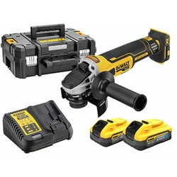 DeWalt DCG405H2T-QW cordless angle grinder 18 V | 125 mm | 9000 RPM | Carbon Brushless | 2 x 5 Ah battery + charger | TSTAK in a suitcase