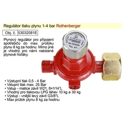 Gas pressure regulator 1-4bar suitable for gas burners