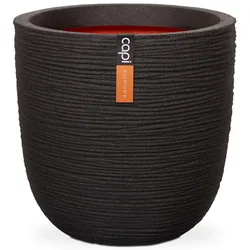 Capi Nature Rib oval pot, 54x52 cm, black, KBLR935
