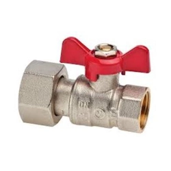 Shut-off ball valve with swivel nut and SPIN aluminum butterfly 3/4'' for sealable water meters