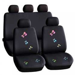 Car seat cover HSA009 - butterfly / black - 9 pcs