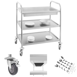 Stainless steel waiter's trolley - 3 of the Royal Catering shelf