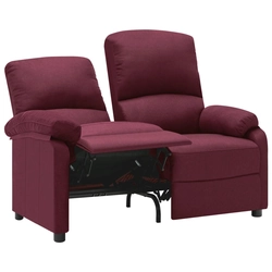 Double reclining sofa, purple, fabric