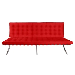 BA2 2 canapé places, cuir naturel rouge