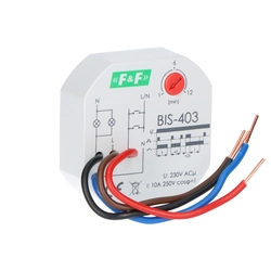 Bistable relay with a time switch for flush mounting BIS-403