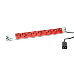 Bachmann 19&quot; socket strip ALU, 9-way, for UPS, 3.0 m, without switch