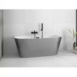 Baignoire BESCO Vica Glam, srebrny150x80cm chrome + couvercles dorés