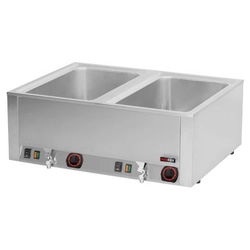 Bain marie 2x 1/1 GN 20 cm avec robinet | Renard roux