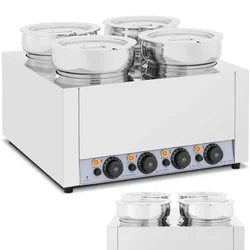 Bain marie elektriskais sildītājs šokolādes fondī zupas stacija 2000 W 4 x 7 l