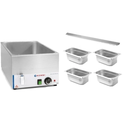 Bain-marie met tapkraan Elektrisch buffet opgedeeld in 4 Hendi containers 238912