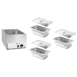 Bain-marie With Electric Tap Buffet Divided Into 3 Containers + Lids Hendi 238912