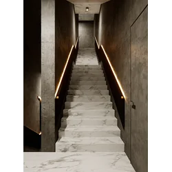 Baldosas de escalera de mármol con GREY VEIN, GREY STREAM 120x30 ALTO BRILLO