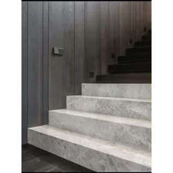 Baldosas de escalera gris claro semimate 120x30 LINE - set de escaleras