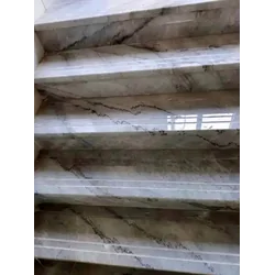 Baldosas duras tipo mármol gris para escaleras con DETENCIÓN 120x30 ALTO BRILLO