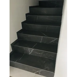 Baldosas escalera 160x30 MÁRMOL NEGRO estructura piedra ANTIDESLIZANTE