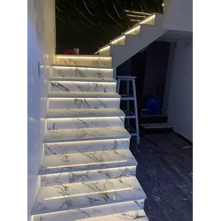 Baldosas para escaleras 120x30 MÁRMOL BLANCO Escaleras de mármol de alto brillo