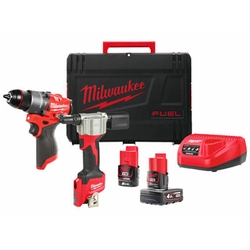 Balení stroje Milwaukee M12FPP2D2-422X v kufříku Heavy Duty