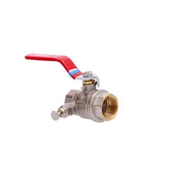 Ball valve, female-female, with lever, with vent and plug, 1 cal, F-Power