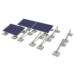 Ballaststruktur aus Aluminium, horizontal angeordnete Module mit einer Photovoltaikschiene