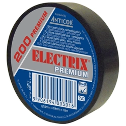 bandă ELECTRIX 200 negru premium 19 mmx 18 m