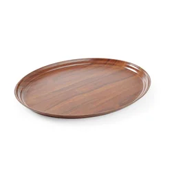 Bandeja antiderrapante, nogueira - oval 290 x 210 mm